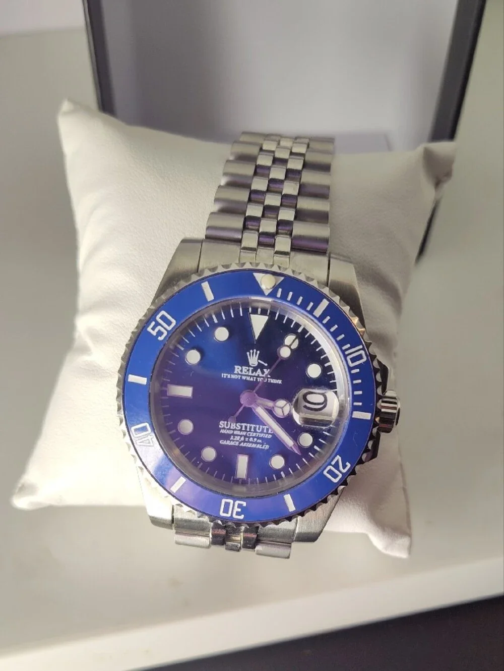 Substitute Men's Stainless Steel Watch - Blue Dial